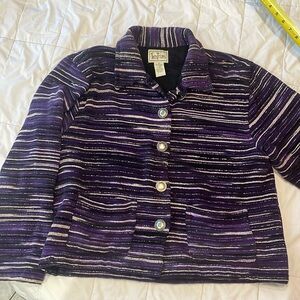 Tantrums Corded Womens‎ Jacket Sz Small Colorful Vintage Striped Button Roped